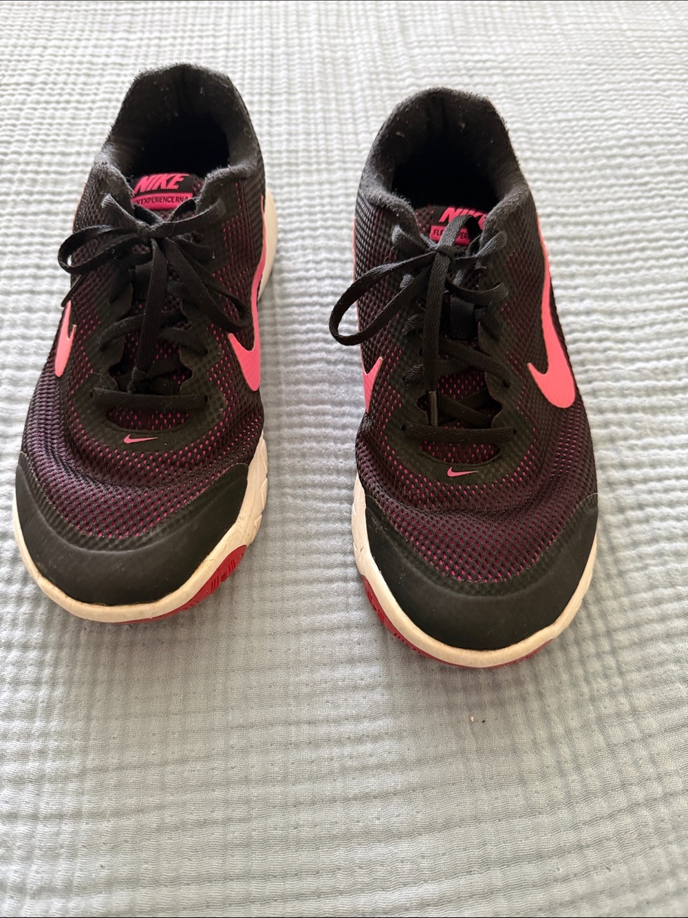Nike Kids Black and Pink Mesh Sneakers